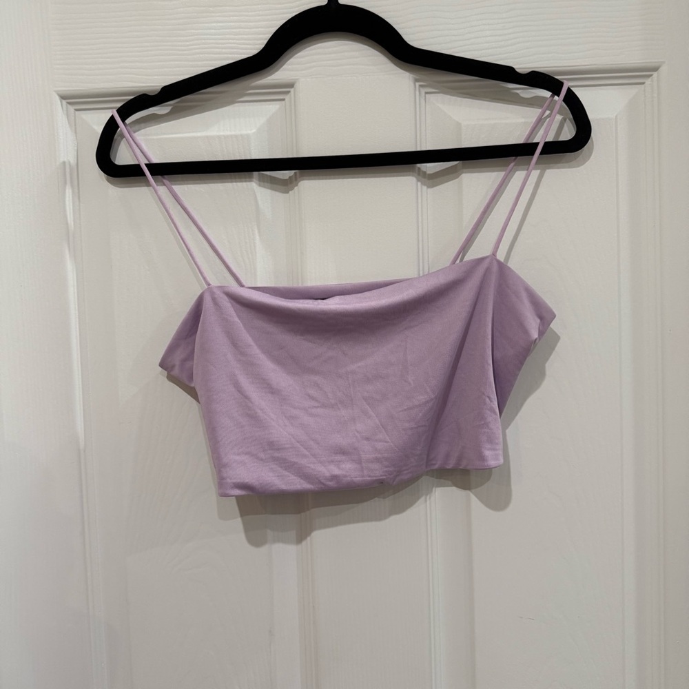 Lavender Stretchy Cropped Cami Top NWOT